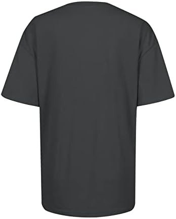 Тениска за Момичета Лято Есен с Къс Ръкав 2023 Дрехи С Кръгло Деколте Памучен Графична Забавна Тениска Големи Размери за Дами GQ GQ
