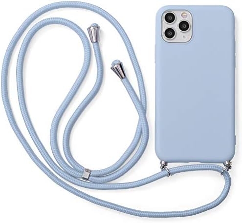 KAPUCTW Съвместим с Apple iPhone 12 Pro/калъф за iPhone 12 с каишка през рамото си в съвсем малък, калъф от мек TPU с Регулируем найлонови каишка за врата, Калъф дантела прозорци за те?