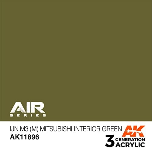 Акрилни бои AK 3Gen въздухоплавателни средства AK11896 IJN M3 (M) за интериора на Mitsubishi Зелено (17 мл)
