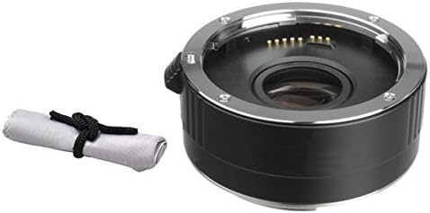 Супер телефото обектив Canon Zoom EF 70-300 mm f /4-5.6 IS USM 2x телеконвертер (4 елемента) + кърпа за почистване от микрофибър Nwv Direct.