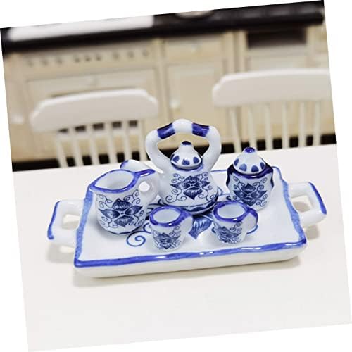 Toyvian 1 Комплект Керамични Чай Детски Чай на Модела Комплекти за Деца Миниатюрен Чаен Сервиз Декоративна Кана Миниатюрни Мини-Чайник Декор Керамика Чайник Керамика