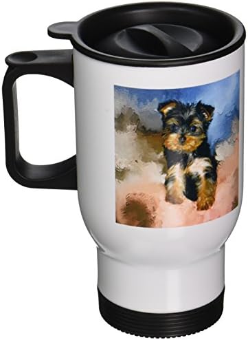Пътна чаша за кученца йоркширски Териери 3dRose Toy, 14 Грама, Неръждаема стомана