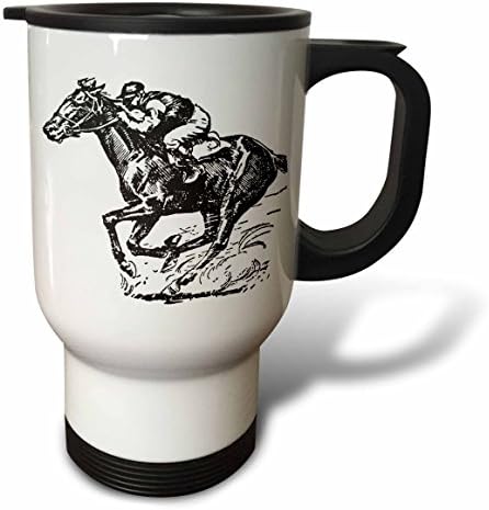 Пътна чаша 3dRose за жокеи и конни надбягвания, 14 Грама, Неръждаема стомана