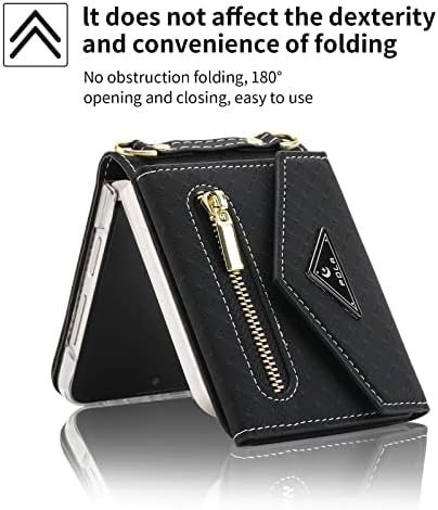 Чантата SZHAIYU с цип, Портфейл за Samsung Galaxy Z Flip 4 5G, чанта за Носене през Рамо с Притежател на Кредитна карта,