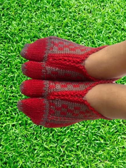 P. Dadimaa Вълнени чорапи изработени ръчно (ръчно плетени) на Свободен Размер, Дамски Плетени Чорапи за палеца си на Дължина до глезена, Цветни