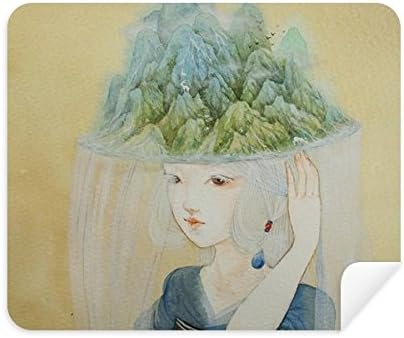 Шапки Красотата на Китайски Антикварен Илюстратор Плат За Почистване на Екрана за Пречистване на 2 елемента Замшевой