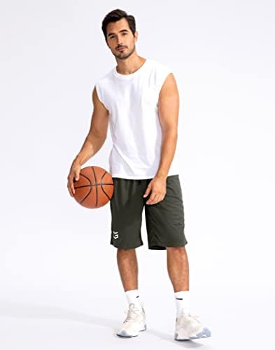 G Постепенно Мъжки Баскетбол къси Панталони с Джобове с цип, Леки, бързо съхнещи 11 Дълги Панталони за Мъжете, Спортна