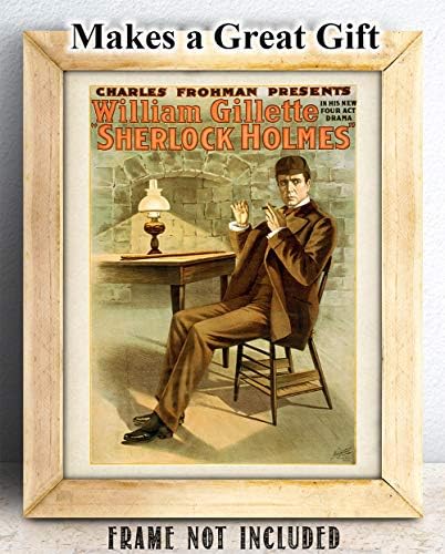 Театрален принт Самотна звезда с участието на Шерлок Холмс - Принт 11x14 без рамка - Чудесен ретро декорация и подарък