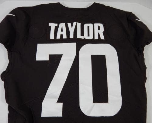 2020 Cleveland Browns Алекс Тейлър #70 В играта Използвал Кафява Обучение Фланелка 44+2 100 - Използвани Потници от Неподписанной NFL игри