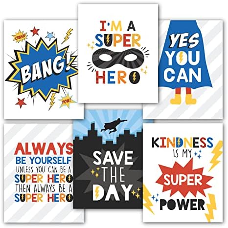 Дизайн Хэдли 6 Обратните стенни Щампи с участието на Супергерои, Интериор за детската, 1 Магнитна Таблица домашна помощ за деца, Таблицата с награди за деца, 16 Образо