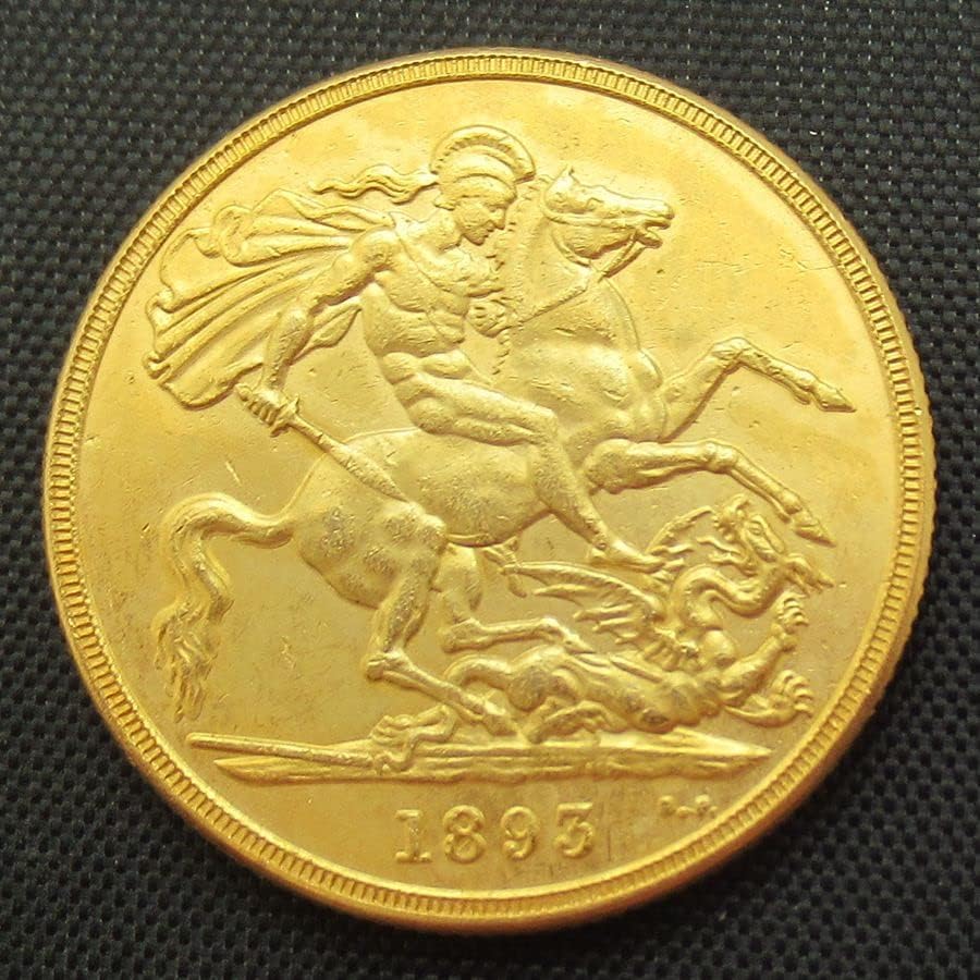 Британска Възпоменателна Монета на стойност £ 5 1893 г., Чуждестранна Копие, Златна Възпоменателна Монета