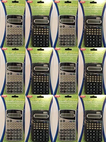 Комплект от десет (10) научни калкулатори за клас (черно-сребрист цвят, със защитен капак) Гаранция 1 година. 56 алгебрични, геометрични, за статистически и тригонометр