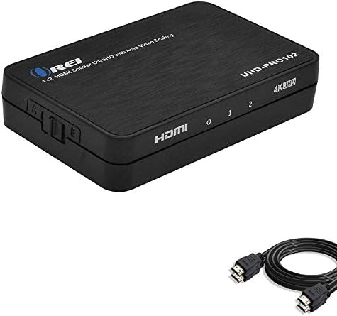 4K 1x2 HDMI копирна Машина-сплитер 2-партида 6-футовым HDMI-кабел от OREI - HDCP 2.2, 4K при 60 Hz 4: 4: 4 1080p и 3D Поддържа EDID-управление на