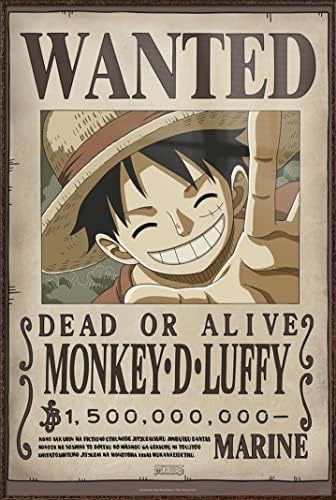 One Piece - Плакат тв шоу (Wanted: Monkey D. Luffy 2) (Размер: 24 x 36)