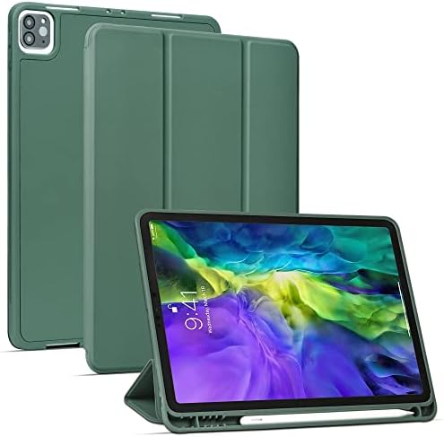 Калъф Arae за iPad Pro 11 2020 /Калъф за iPad Pro 11 2018 Г. С автоматична функция за събуждане / сън, Стоящ Калъф, Зелен