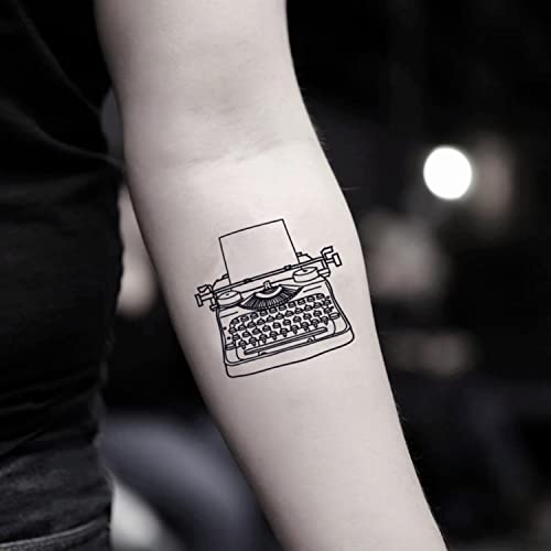 Стикер за временна татуировка на пишеща машина (комплект от 2 броя) - OhMyTat