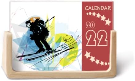 Спорт и Спортисти Ски Спортен Акварел Скица 2022 Тенис на планиране на Календар за 12 Месеца