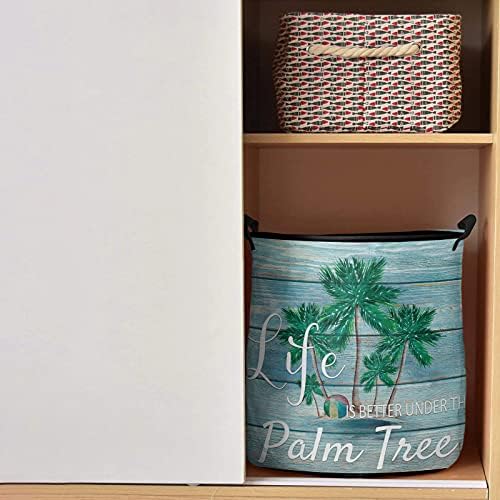 Кошница за багаж от плат Оксфорд Годишна Тропическа Палма на Синята Дървена дъска Krisyeol Водоустойчив Сгъваема Кошница