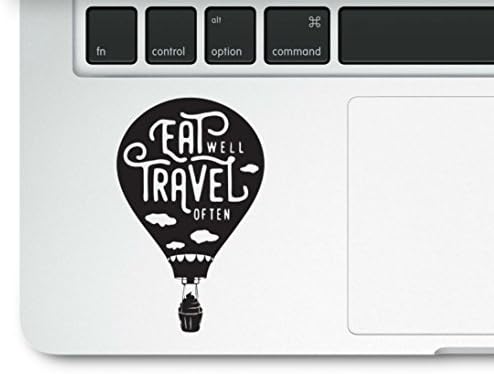 Прозорец винетка Decorus се Хранят Добре, пътуват често, Стикер с принтом кексчета с балон, Стикер с прозрачен фон, съвместима с всички модели трекпадов за лаптопи MacBook