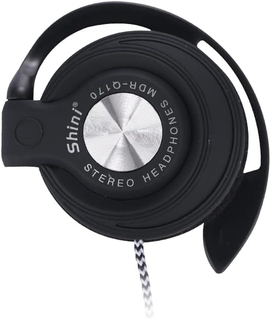 Жични слушалки Seadream Слушалки с надеждни ушни куки; със захранващ Кабел Спортни Ухото куки стерео слушалки Слушалки с подплата над ухото с тъкани кабел (черен)