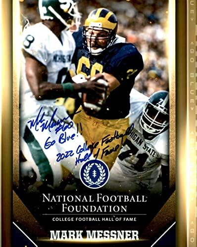 Снимка с автограф на Марк Месснера и множество надписи, Michigan Wolverines HOF 8x10 - Снимки NFL с автограф