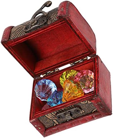 NUOBESTY Детски Играчки Детски Играчки 1 Комплект Пиратски Сандък със съкровище със Скъпоценни Камъни Ковчег за украса