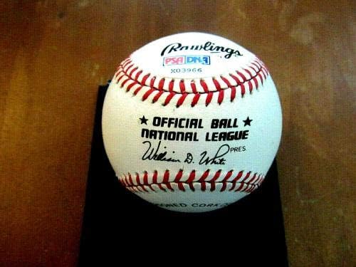 Лео Дюрочер Еди Машини Ню Йорк Джайентс Копито Подписа Автограф Vtg Onl Baseball Psa - Бейзболни топки с автографи