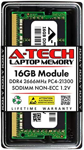 A-Tech 16 GB оперативна памет за Dell Latitude 5591, 5510, 5501, 5491, 5410, 5401, 5310, 3510, 3410 Ъпгрейд на памет на лаптоп | DDR4 2666 Mhz sodimm памет PC4-21300