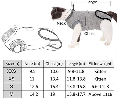 Професионален костюм за възстановяване на котки ROZKITCH за хирургична рана на корема и проблеми с кожата, Алтернатива на дышащему д-яка за кучета и котки След операци?