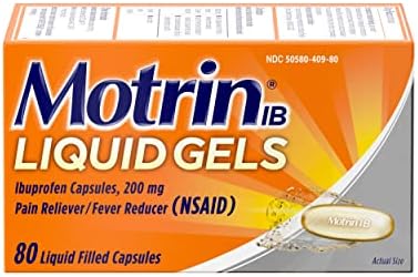 Течни Гелове Motrin МЗ, Ибупрофен 200 мг, Болкоуспокояващо и Антипиретичен, Незначителни Болки при артрит, Мускулни болки, Главоболие, Менструални Спазми и Болки в гърб?