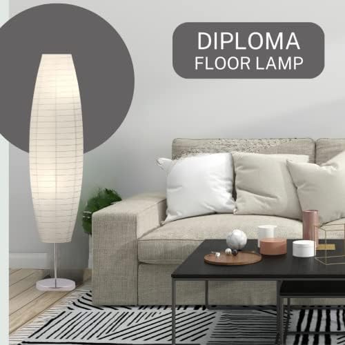 Под лампа с диплома за LIGHTACCENTS - Лампиона в японски стил за спални височина 50 см, с бяла хартиена абажуром - Лампи за дневна - Модерен лампиона, Готини лампи за спалня