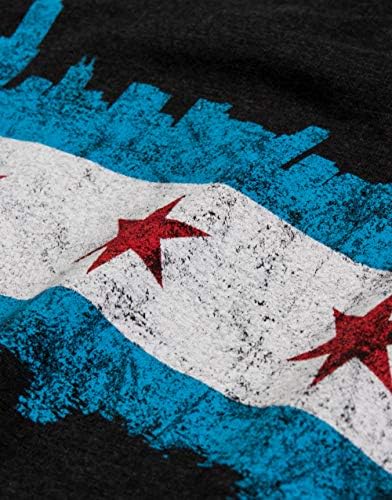 На хоризонта се с флага на Чикаго Сити | Реколта тениска Triblend в ретро стил, за мъже или Жени