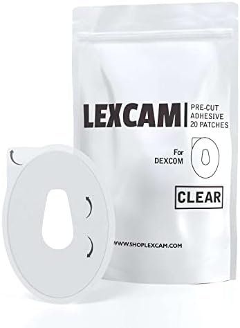 Самозалепващи се лепенки Dexcom G6 - пакет от 20 непромокаеми band-спин Lexcam CGM Overpatch - Цвят прозрачен