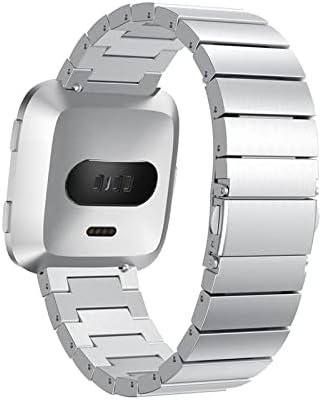 KUAIKUAI Bai Wu Shi Модерен каишка за часовник от Неръждаема Стомана за Fitbit за Versa Смарт Часовници Гривна Подмяна на Метални Гривни Аксесоари Каишка за часовник (Цвят на лен